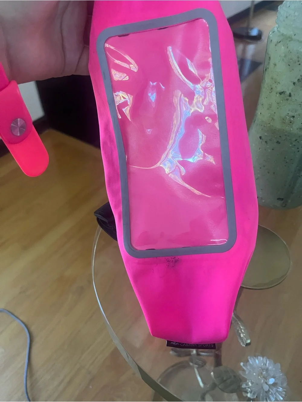 Hot Pink Universal Running waist bag/fanny pack with Clear Touch Window